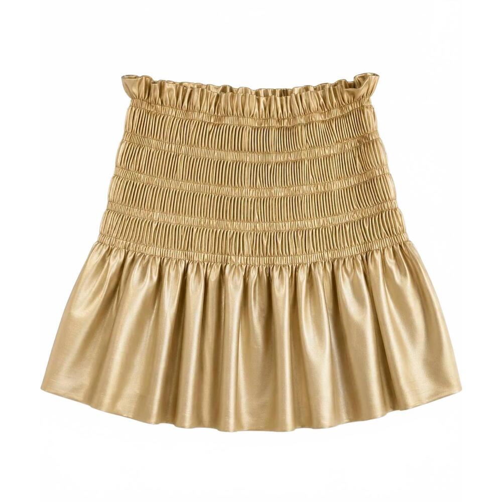 NEW HABITUAL KID girls smocked skirt in gold
